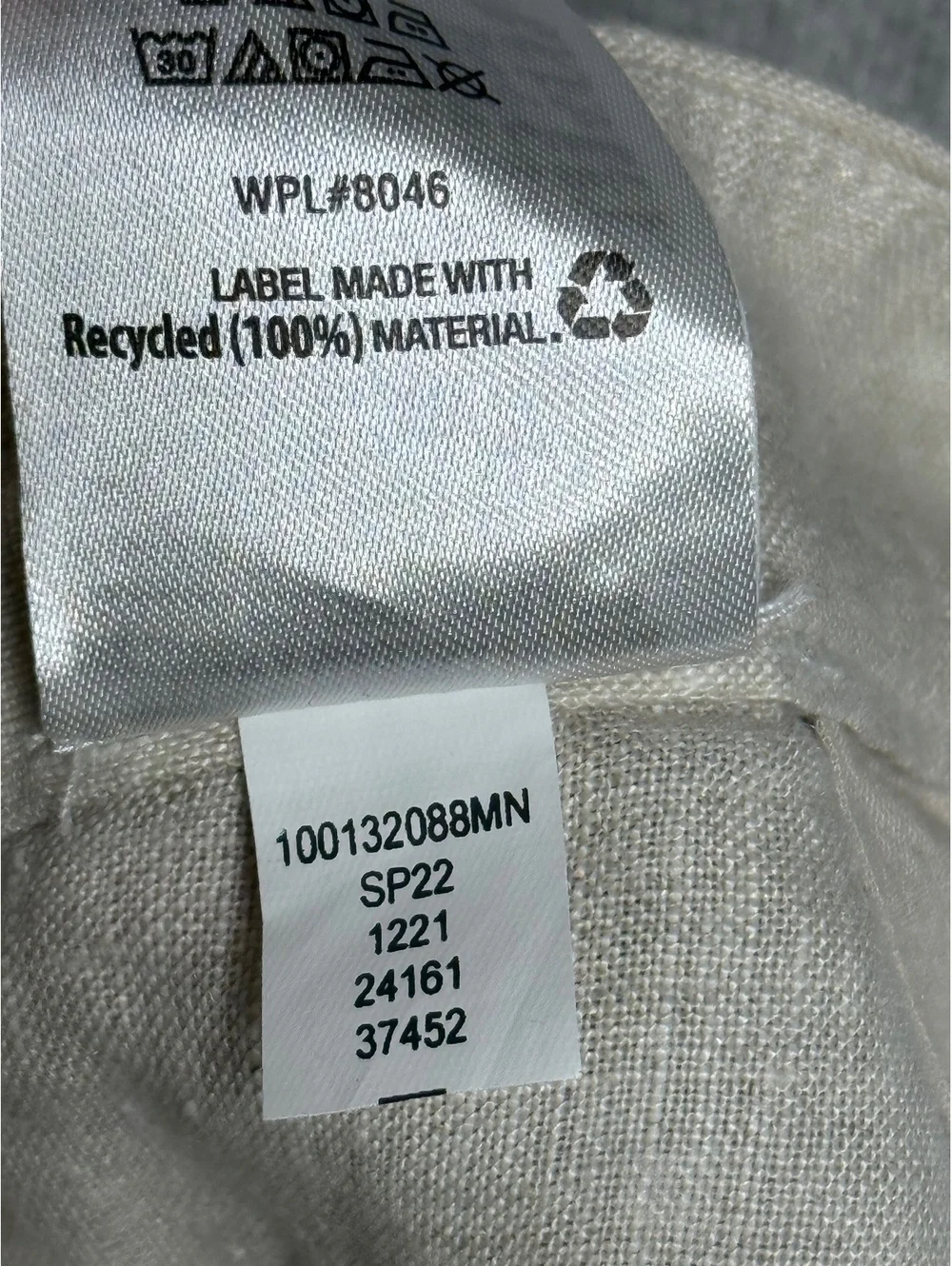 Club Room Mens Beige 100 Linen Pants 32x30 Luxury